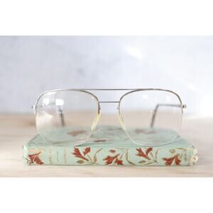 Vintage 1970s Zeiss Aviator Eyeglasses Germany Silvertone Pilot Grandpa Retro